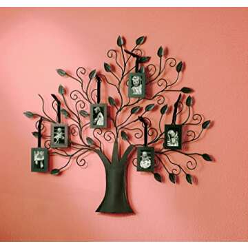 Philip Whitney Picture Frames, Family Tree Picture Frames with 10 Hanging Photo Frames, Wall Decor, ...