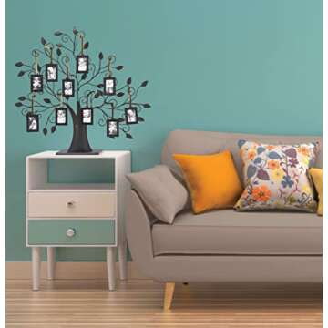 Philip Whitney Picture Frames, Family Tree Picture Frames with 10 Hanging Photo Frames, Wall Decor, Table Decor, Gifts for Mom, 20"