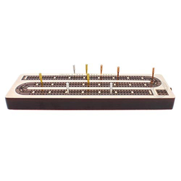 Elegant 3 Track Cribbage Board with Rosewood Inlay