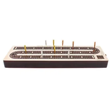 Elegant 3 Track Cribbage Board with Rosewood Inlay