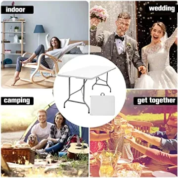 Byliable 6ft Folding Table - Portable, Heavy Duty, Versatile