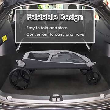 Saudism Dog Stroller For Large Dogs, Extra Large Pet Stroller For For Medium Dogs, Dog Stroller For 2 Dogs, Dog Wagon, Dog Carriage, Foldable Design, Adjustable Handle, With Pocket, Up To 160 lbs