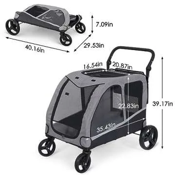Saudism Dog Stroller - Perfect for Large and Medium Pets