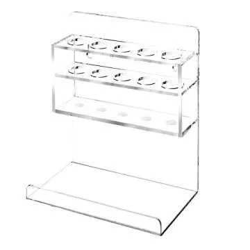 MyGift Wall Mounted Clear Acrylic Dry Erase Marker Holder Organizer for 5 Markers and Eraser, Hanging Whiteboard Accessories Rack for Office Home Dorm Classroom Meeting Room