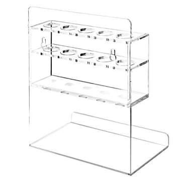 MyGift Wall Mounted Clear Acrylic Dry Erase Marker Holder Organizer for 5 Markers and Eraser, Hanging Whiteboard Accessories Rack for Office Home Dorm Classroom Meeting Room