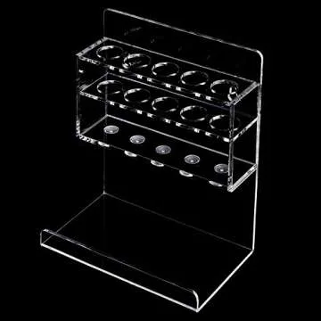 MyGift Wall Mounted Clear Acrylic Dry Erase Marker Holder Organizer for 5 Markers and Eraser, Hanging Whiteboard Accessories Rack for Office Home Dorm Classroom Meeting Room