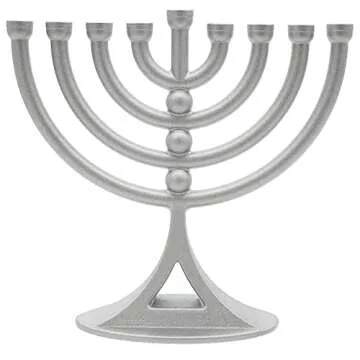 The Dreidel Company Classic Hanukkah Mini Menorah with Birthday Candles, for All 8 Days of Chanuka