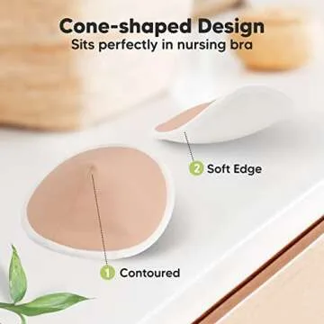 Organic Nursing Pads - 14 Washable Viscose Derived from Bamboo Breastfeeding Pads, Wash Bag, Reusable Breast Pads for Breastfeeding, Nipple Pads for Breastfeeding Essentials (Lovelle, M 3.9")