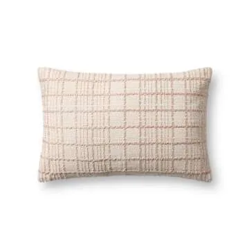 Loloi Magnolia Home by Joanna Gaines Liv Collection PMH0064 Beige 13'' x 21'' Cover w/Down Pillow