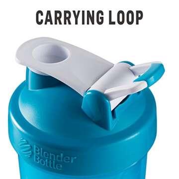 BlenderBottle Classic Loop Top Shaker Bottle, 28-Ounce, Clear/Red