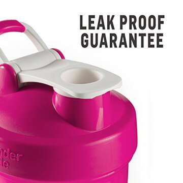 BlenderBottle Classic Loop Top Shaker Bottle, 28-Ounce, Clear/Red