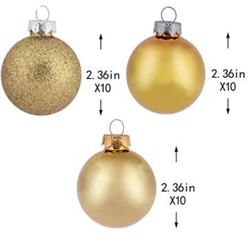 30ct Christmas Ball Ornaments, 2.36" Shatterproof Christmas Tree Decorations, Perfect Hanging Ball f...