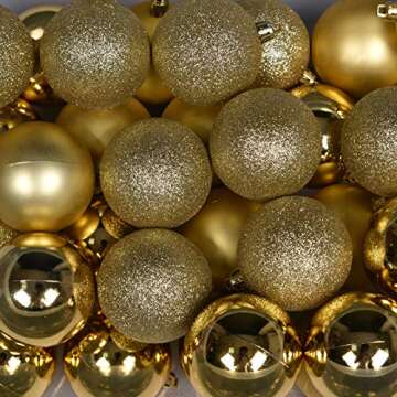 30ct Christmas Ball Ornaments, 2.36" Shatterproof Christmas Tree Decorations, Perfect Hanging Ball for Indoor/Outdoor Holiday Wedding Party Decor (Gold)