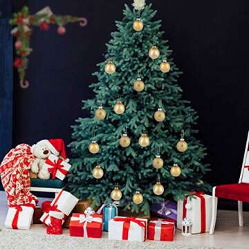 30ct Christmas Ball Ornaments, 2.36" Shatterproof Christmas Tree Decorations, Perfect Hanging Ball for Indoor/Outdoor Holiday Wedding Party Decor (Gold)