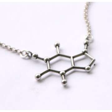 Sterling Silver Caffeine Molecule Cast Necklace