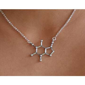 Sterling Silver Caffeine Molecule Cast Necklace