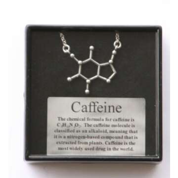 Sterling Silver Caffeine Molecule Cast Necklace