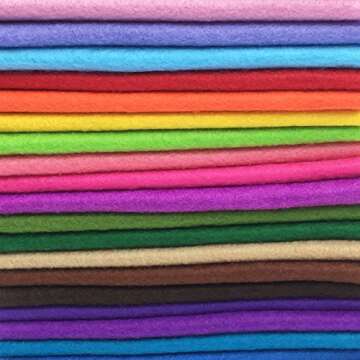 flic-flac 28pcs 12 x 8 inches (30cmx20cm) 1.4mm Thick Soft Felt Fabric Sheet Assorted Color Felt Pac...