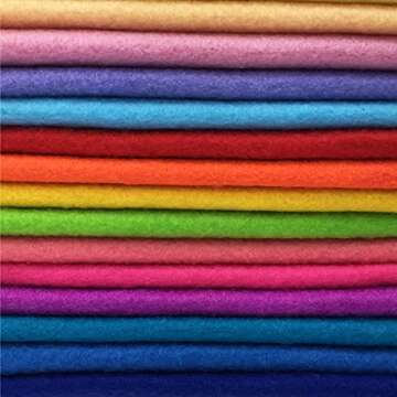 flic-flac 28pcs 12 x 8 inches (30cmx20cm) 1.4mm Thick Soft Felt Fabric Sheet Assorted Color Felt Pack DIY Craft Sewing Squares Nonwoven Patchwork