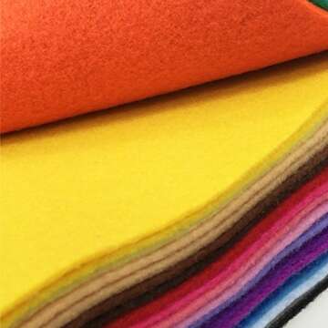 flic-flac 28pcs 12 x 8 inches (30cmx20cm) 1.4mm Thick Soft Felt Fabric Sheet Assorted Color Felt Pack DIY Craft Sewing Squares Nonwoven Patchwork