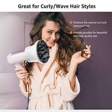 Universal Hair Diffuser Hair Dryer Diffuser Attachment For Curly Wave Thick and Nature Hair Profession Blow Dryer Diffuser Attachment Use Honeycomb Element Adjustable to 1.4-2.6 inch for Dryer Nozzle