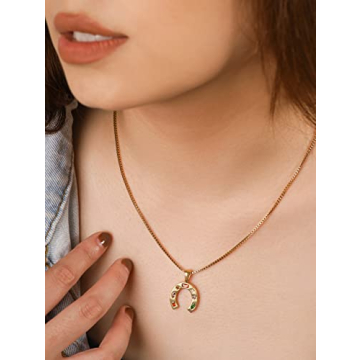 OJERRY Cute Summer Essentials Lucky Horseshoe Pendant Cool Horse Necklaces Jewelry Accessories Coolest Romantic Gifts for Women Country Her Trendy Stuff