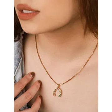 OJERRY Cute Summer Essentials Lucky Horseshoe Pendant Cool Horse Necklaces Jewelry Accessories Coolest Romantic Gifts for Women Country Her Trendy Stuff