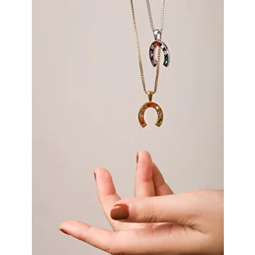 OJERRY Cute Summer Essentials Lucky Horseshoe Pendant Cool Horse Necklaces Jewelry Accessories Coolest Romantic Gifts for Women Country Her Trendy Stuff