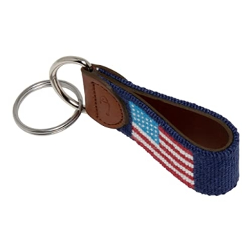 American Flag Needlepoint Keychain - Durable & Stylish Gift