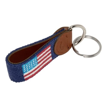 American Flag Needlepoint Keychain - Durable & Stylish Gift