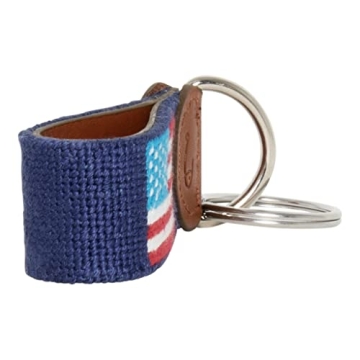 American Flag Needlepoint Keychain - Durable & Stylish Gift