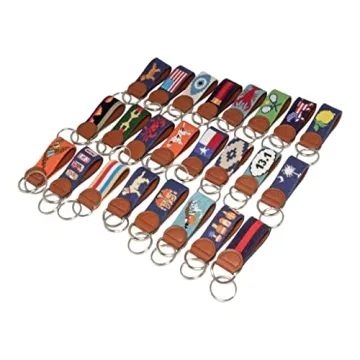 American Flag Needlepoint Keychain - Durable & Stylish Gift