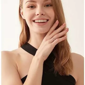 TIGRADE 2mm Women Titanium Eternity Ring Cubic Zirconia Anniversary Wedding Engagement Band Size 3-13.5, Rose Gold, Size 4