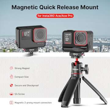 Ulanzi Quick Release Magnetic Mount for Insta360 ACE/ACE Pro - Foldable Design for Tripod
