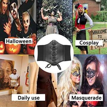 GRACE KARIN PU Renaissance Dress Costume Belts(2XL, Coffee)