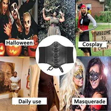 GRACE KARIN PU Renaissance Dress Costume Belts(2XL, Coffee)