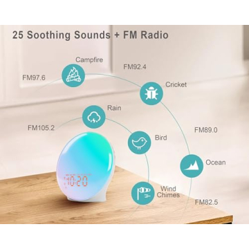 JALL Sunrise Alarm Clock with Bluetooth Speaker and FM Radio