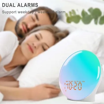 JALL Sunrise Alarm Clock with Bluetooth Speaker and FM Radio