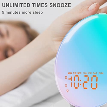 JALL Sunrise Alarm Clock with Bluetooth Speaker and FM Radio