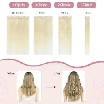 HUAYI 18 Inch 100% Real Human Hair Clip-in Extensions
