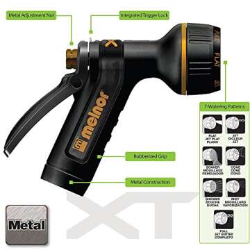 Melnor 65040-AMZ XT Metal Rear Trigger Nozzle with QuickConnect