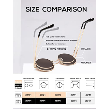 KALIYADI Polarized Round Metal Sunglasses - Stylish UV Protection