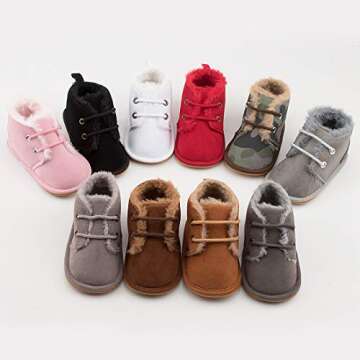 Zoolar Baby Unisex Warm Snow Boots - Cozy Faux-Fur Leather Crib Shoes