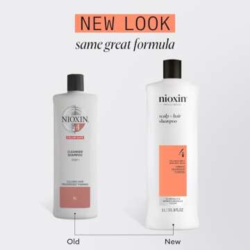 Nioxin System 4 Scalp + Hair Shampoo - Hair Thickening Shampoo For Damaged Hair with Progressed Thin...