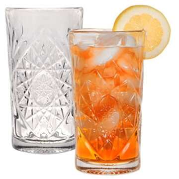 Heavy Cut-glass Coolers Tumblers Set of 9 - 16 Oz for Elegant Entertaining