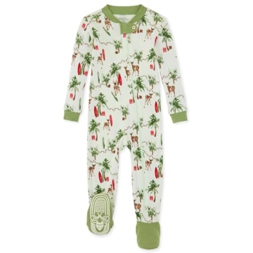 Burt's Bees Baby Baby Girls Pajamas, One-Piece Footed Sleeper PJs, Non-Slip Snug Fit for Infants 12,...