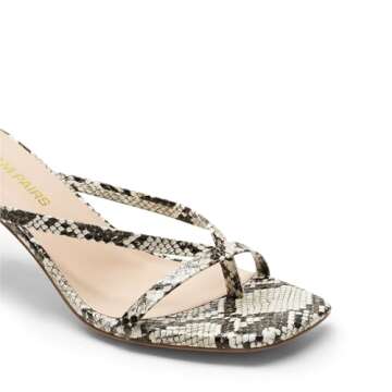 DREAM PAIRS Heels for Women Flip Flops Kitten Low Heels Open Square Toe Thong Heeled Sandals, Sexy Fashion Comfort Shoes for Party Casual Slides,Size 6,Black/White,DWUMFF2503