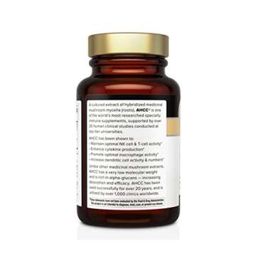 Premium Kinoko Gold AHCC Supplement–500mg of AHCC per Capsule–Supports Immune Health, Liver Function, Maintains Natural Killer Cell Activity & Enhances Cytokine Production–30 Veggie Capsules