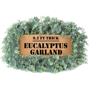 DREATIVE CO 9.2ft Eucalyptus Garland - Elegant Faux Greenery