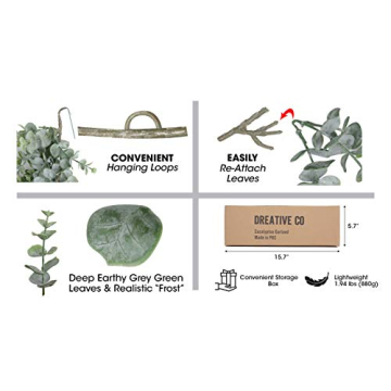 DREATIVE CO 9.2ft Eucalyptus Garland - Elegant Faux Greenery